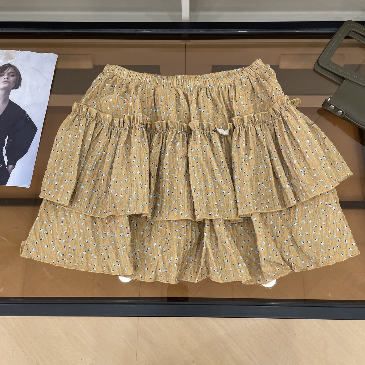 半身裙百搭蛋糕裙小众休闲纯色碎花A字短裙女 I#21