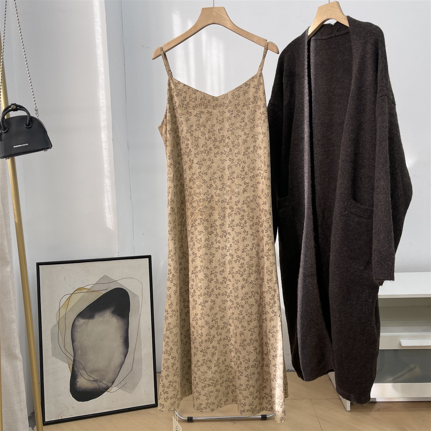 2025早秋季新款法式复古温柔小清新碎花吊带连衣裙K#16