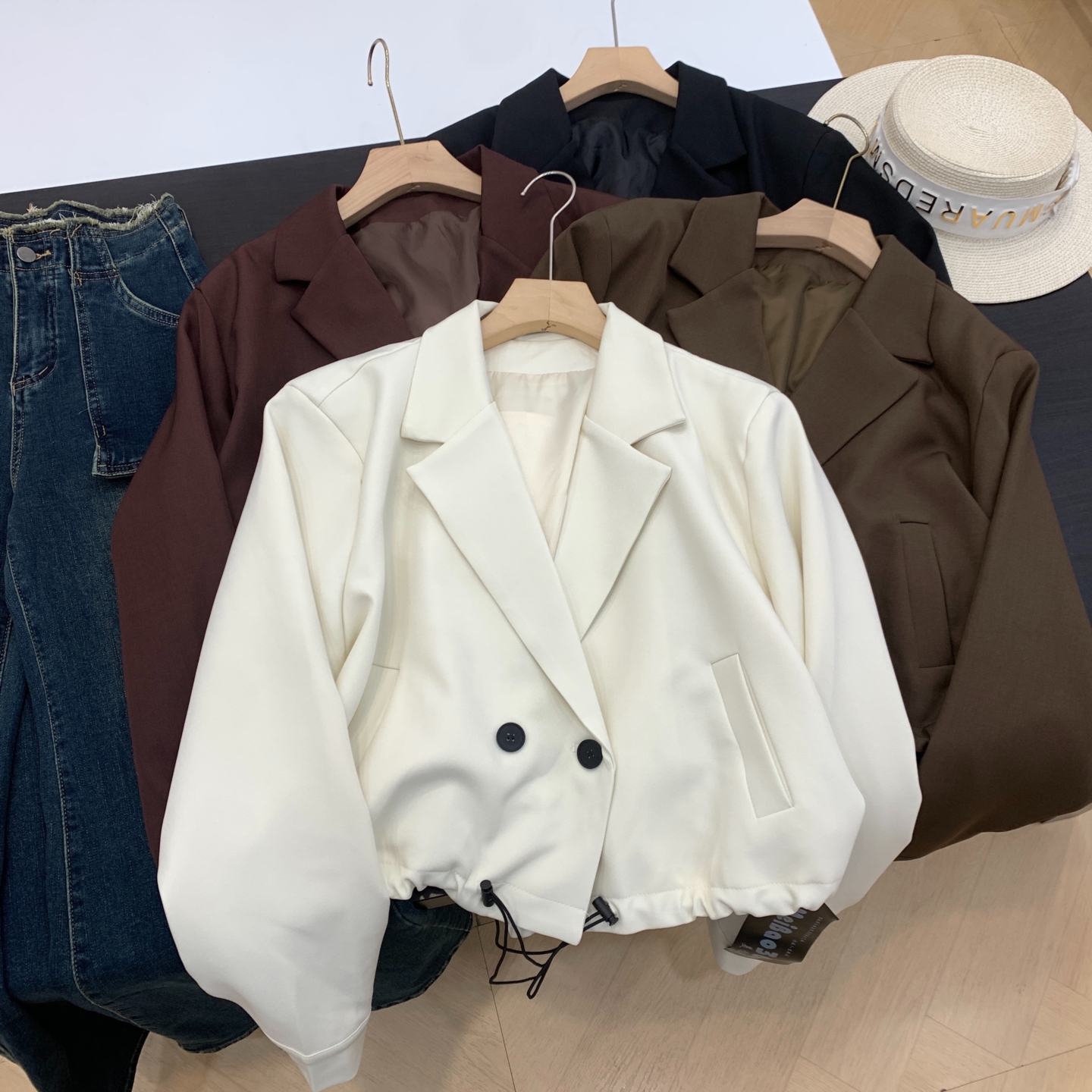 西装外套女秋季新款通勤风时尚宽松显瘦纯色简约上衣K#8