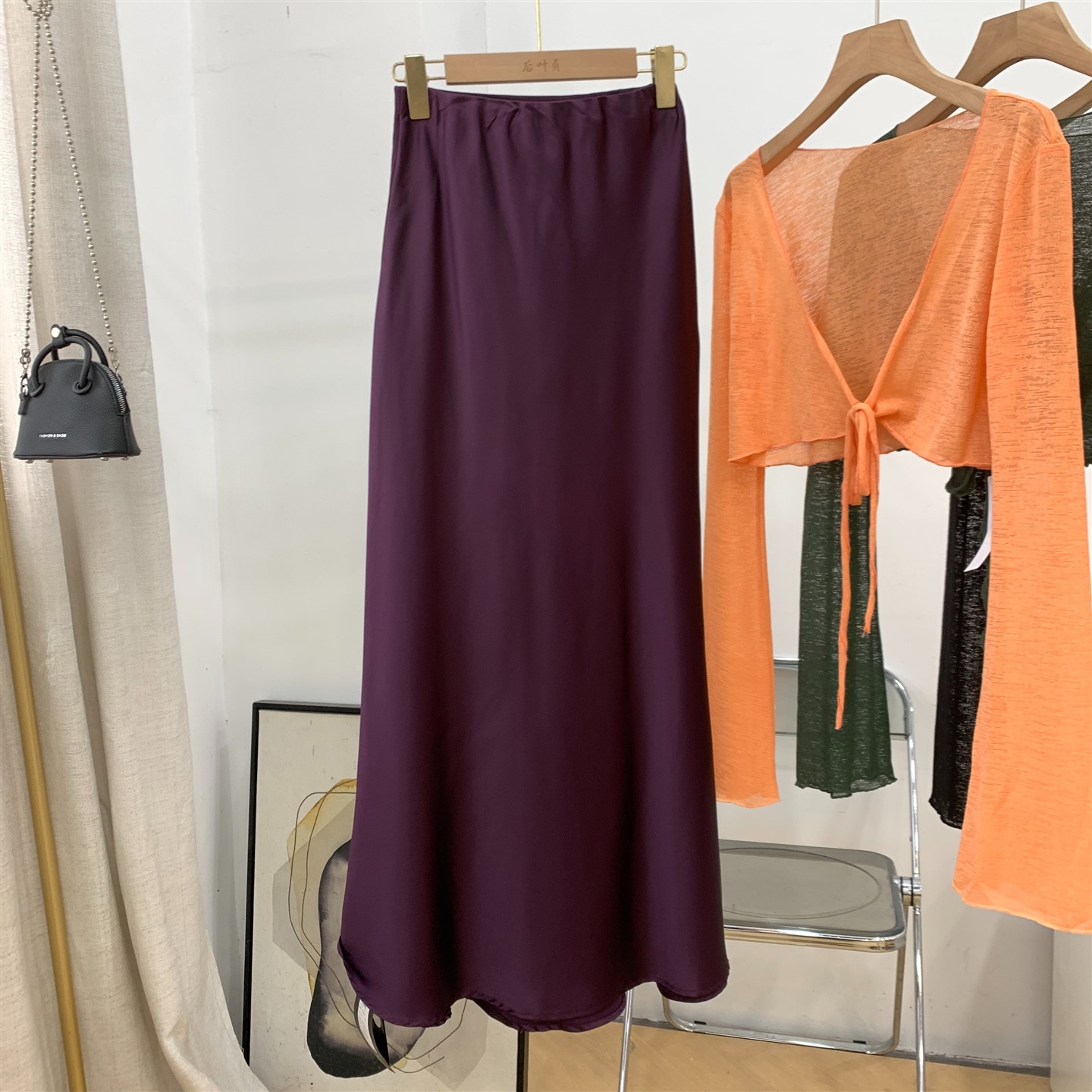 半身裙高腰A字显瘦小众百搭显瘦性感纯色长裙女 J#14