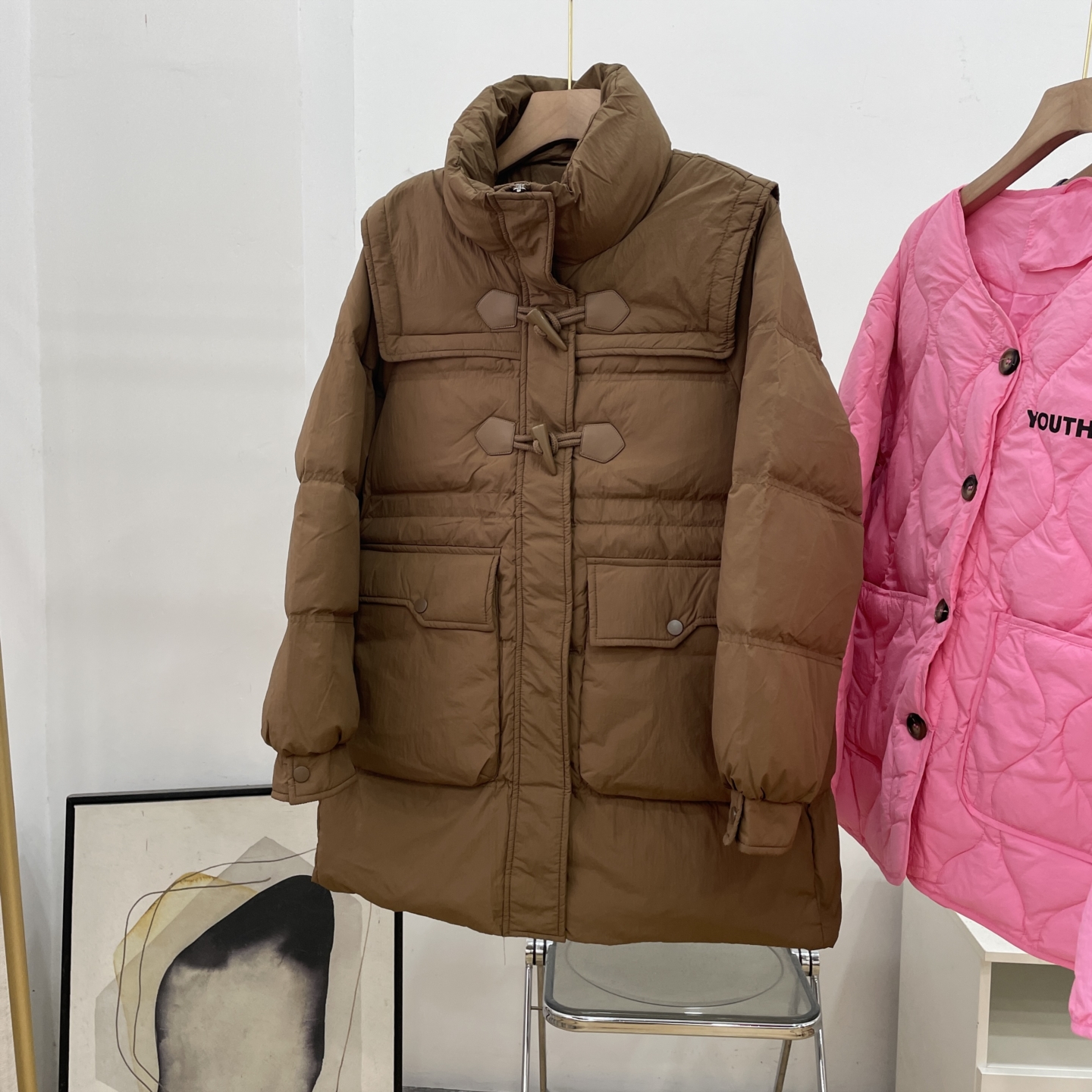 冬季新款美式时尚复古通勤风气质纯色百搭长袖外套K#10