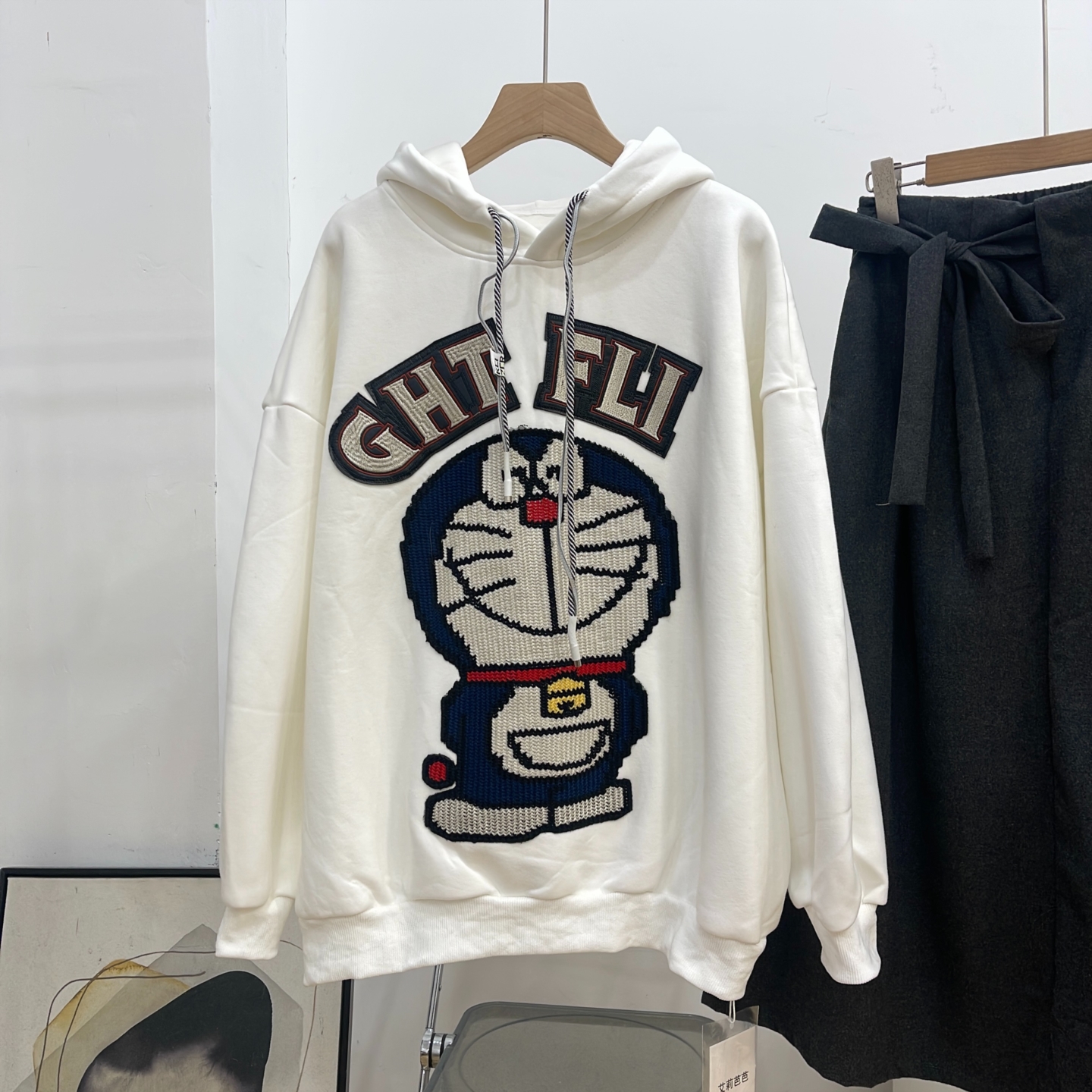 2025年秋冬新款休闲百搭小众印花设计长袖连帽卫衣女K#6