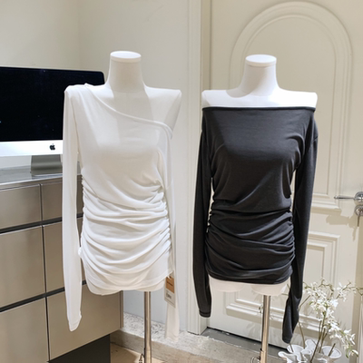 【多人推荐】同款斜肩打底衫女