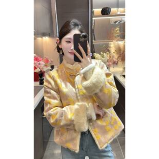 今年流行特惠双面双穿新中式国风女装香云纱提花重提花拼接毛毛