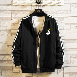 三杠潮男棒球服日系潮牌春秋薄款 夹克宽松港风上衣百搭学生外套潮
