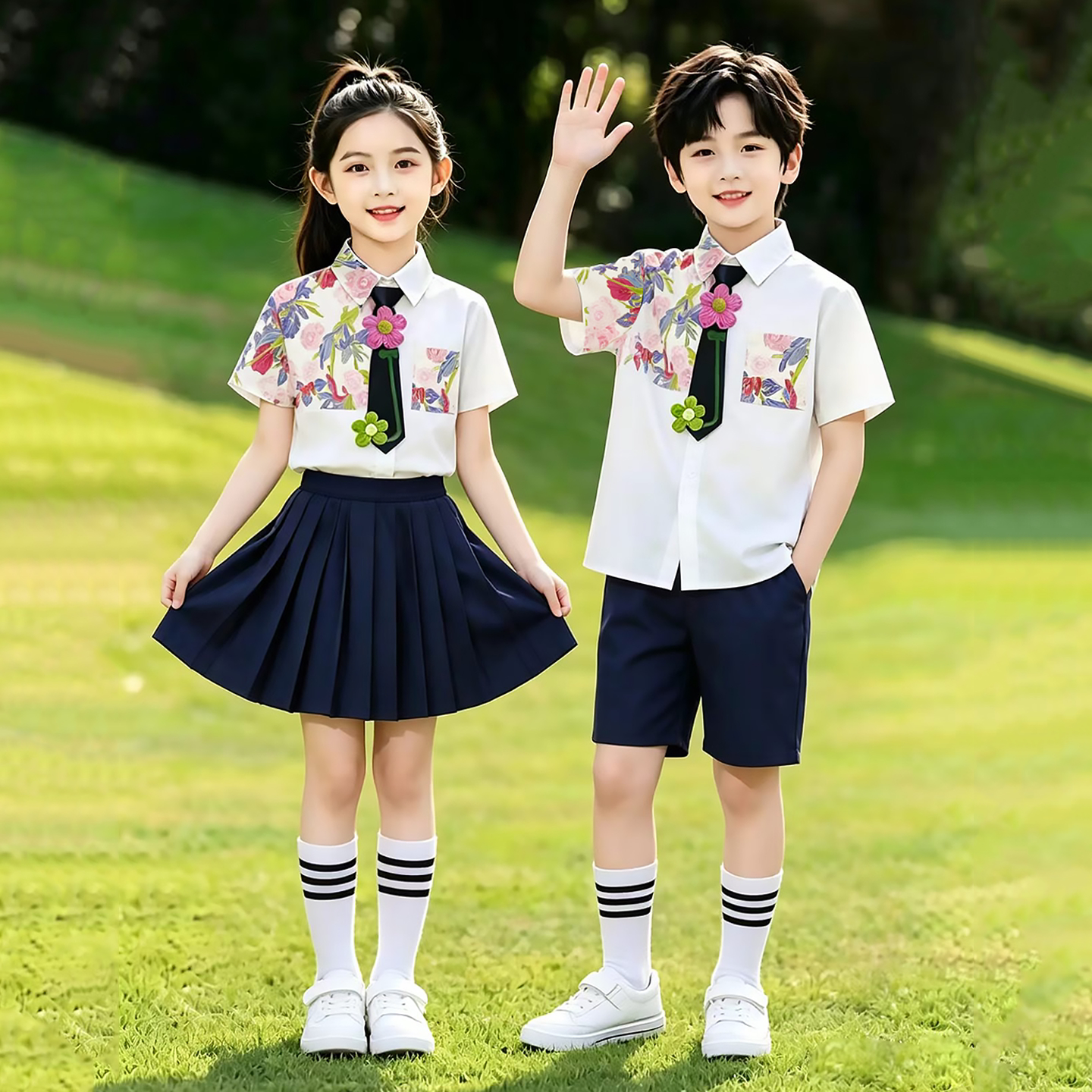 儿童表演服幼儿园毕业照班服小学生学院朗诵合唱演出校服夏季园服