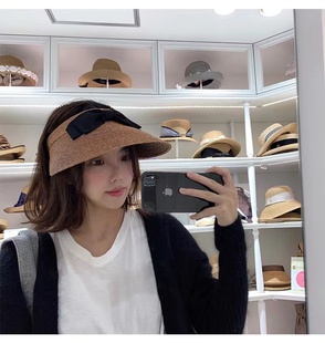 正品maxim kobe 阿娇同款 日本制UV CUT98%防晒空顶防晒草帽子女