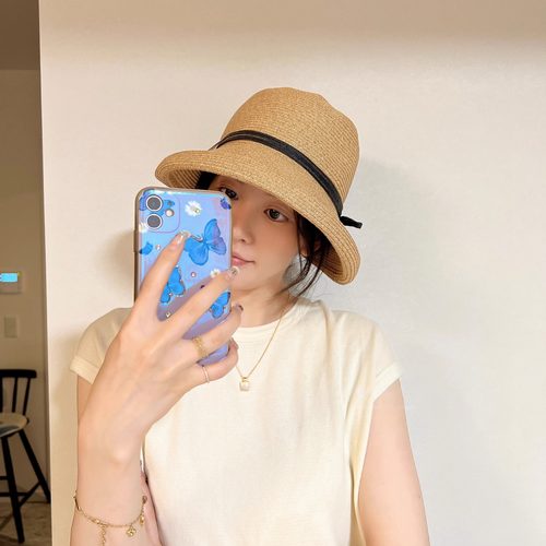 日本正品maxim kobe防晒草帽 UV CUT98%可折叠遮阳卷边渔夫帽子女