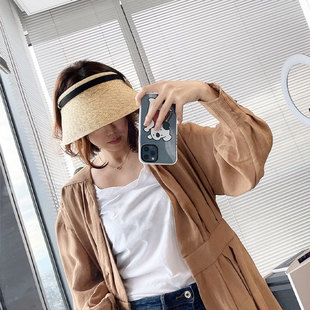 正品maxim kobe 日本制UV张子萱同款 CUT98%遮阳空顶防晒草帽子女