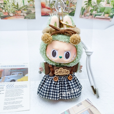 泡泡玛特拉布布可爱毛绒钥匙扣高颜值装饰书包背包玩偶小挂件女生