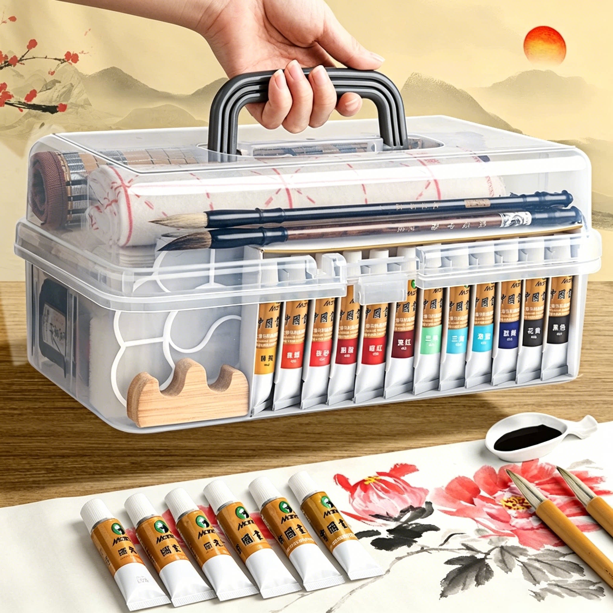 水粉颜料套装小学生中国画颜料