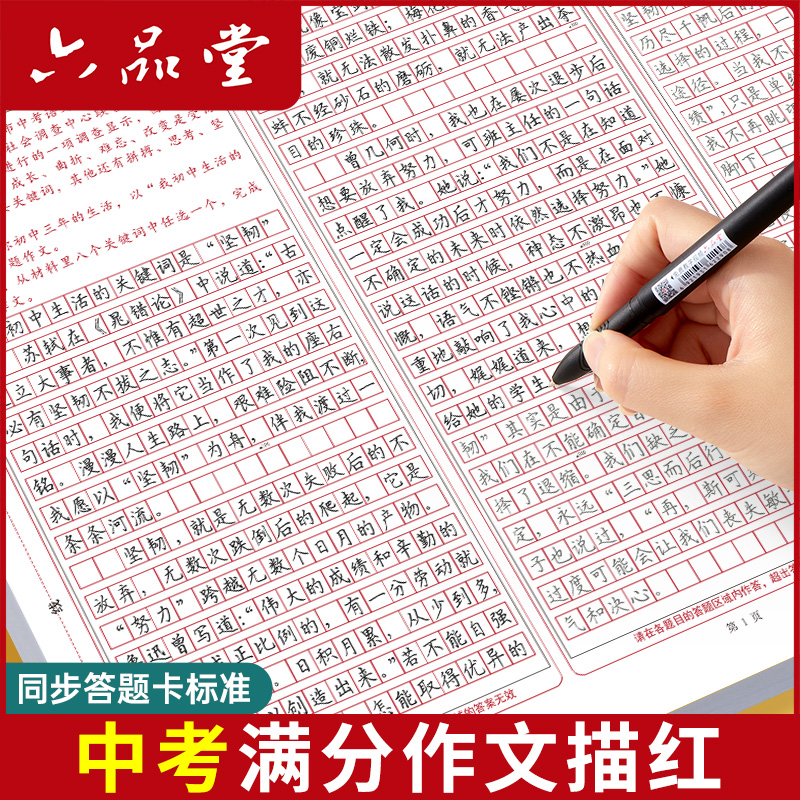 初中生中考历年真题描红语文字帖
