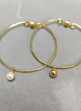 包金贝珠圆球吊坠ins纤细手镯