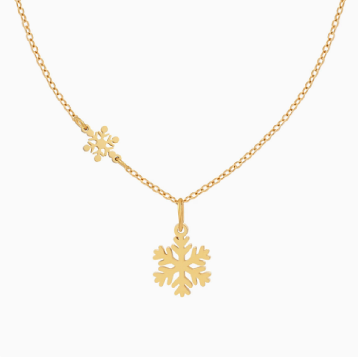 磨砂双雪花项链手链女