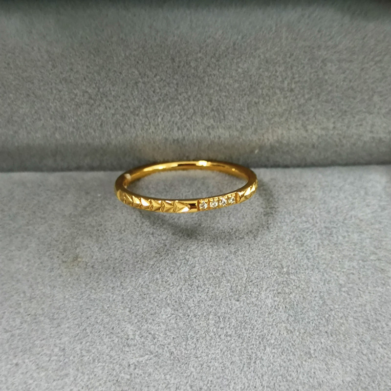 HuoTing女纤细轻奢戒指包金潮