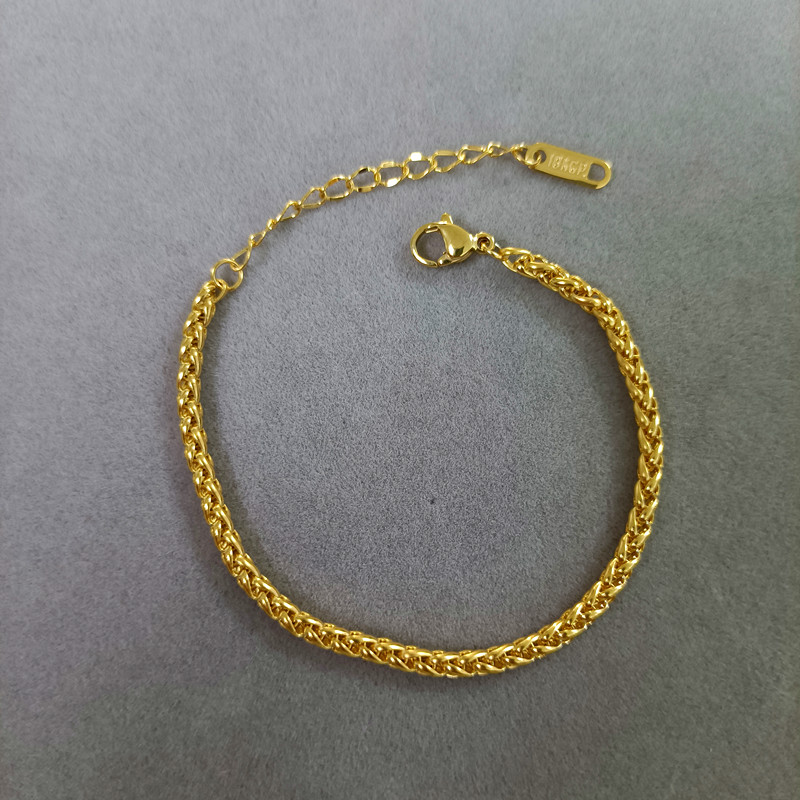 特价回馈钛钢厚镀K金色包金防过敏麻花手链简约百搭甜酷辣潮