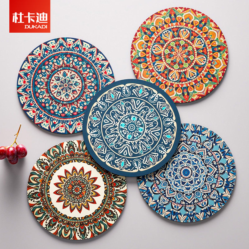 波西米亚家用餐桌隔热垫北欧风圆垫茶台吸水垫防烫防滑杯垫餐盘垫,居家布艺,餐垫,淘宝优惠券,粉丝福利购,淘宝优惠卷