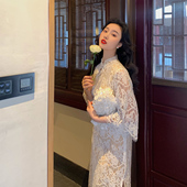 麓津自制 复古民国优雅蕾丝气质旗袍少女 改良版 芙蓉妆 春秋季