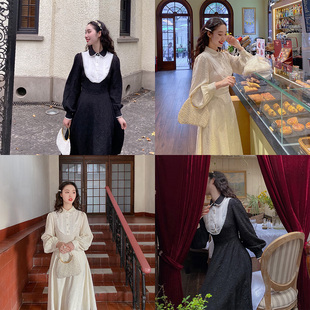 连衣裙 旗袍 小衫 法式 女 麓津自制 复古2020年新款 浮雕德鲁纳