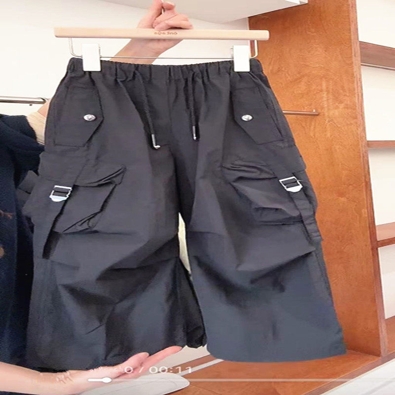 韩国童装潮牌TD家工装裤男女童2026春款新冲锋户外口袋裤大童韩版