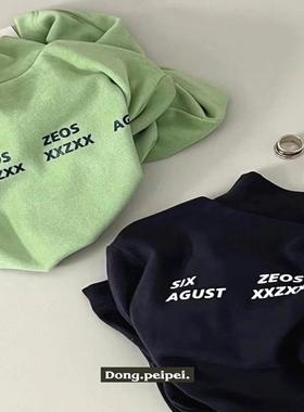 韩国童装潮牌XX家眼前一亮两色发热打底衫2025冬款男女大童中立领