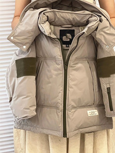 韩国童装潮GM绝美撞色连帽女童羽绒服2026冬款男童白鸭绒外套新潮