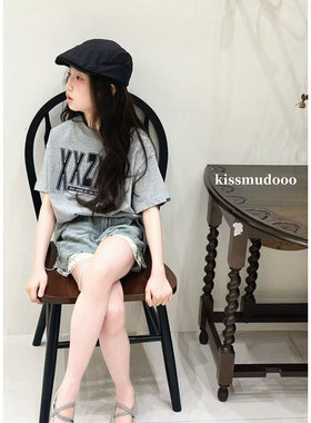 XZ家大童青少年2026夏款新款韩版LJ两色短袖T恤街舞噶性潮男女童