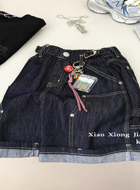 潮牌原色牛仔中裤男女童2026夏新大童青少年装五分裤时尚街舞韩系