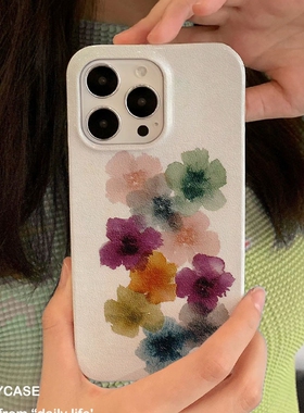 适用iPhone17promax苹果16小米17pro新款mate80华为p80荣耀300菲林nova15手机壳vivox300水彩花雾~opporeno16