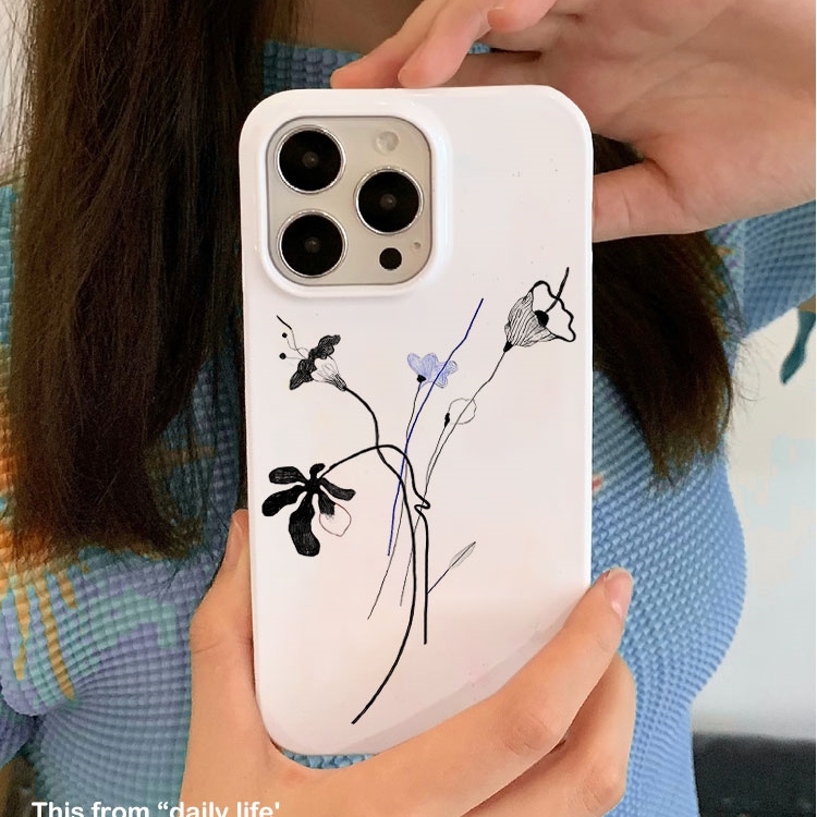 适用iPhone16promax苹果14小米15新款mate70华为p70nova13荣耀200手机壳opporeno13软壳vivox100冷淡风花枝