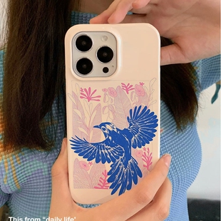 适用iPhone16promax苹果14小米15新款mate70华为p70nova13荣耀200手机壳opporeno13软壳vivox100艺术飞鸟集