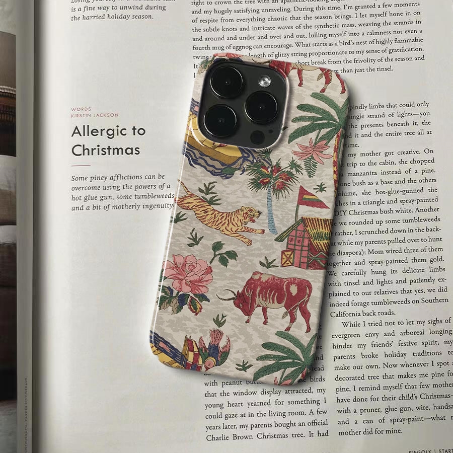 复古彩绘~适用iPhone15promax苹果13小米14新款mate60华为p70e适用nova12荣耀90菲林手机壳vivox100nova12pro