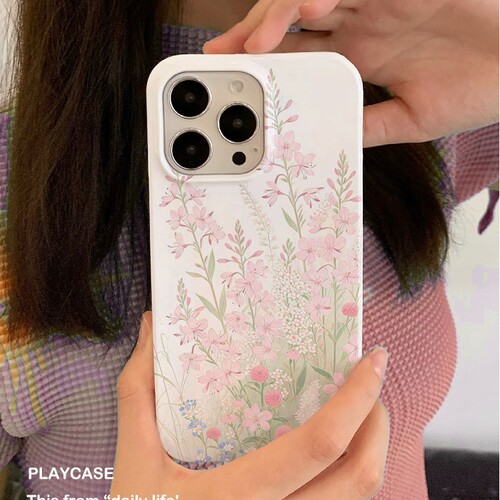 适用iPhone16promax苹果17小米17pro新款mate80华为p70荣耀200菲林nova15手机壳vivox300春日花朵~oppofindx9