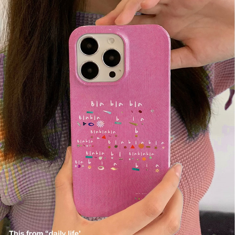 粉色英语涂鸦适用iPhone16promax苹果15小米14新款mate70华为p70nova荣耀200菲林手机壳13opporeno13vivox100