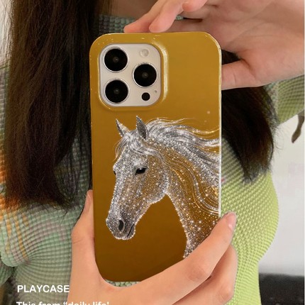 适用iPhone16promax苹果17小米17pro新款mate80华为p70荣耀200菲林nova13手机壳vivox300国风白马~oppofindx9