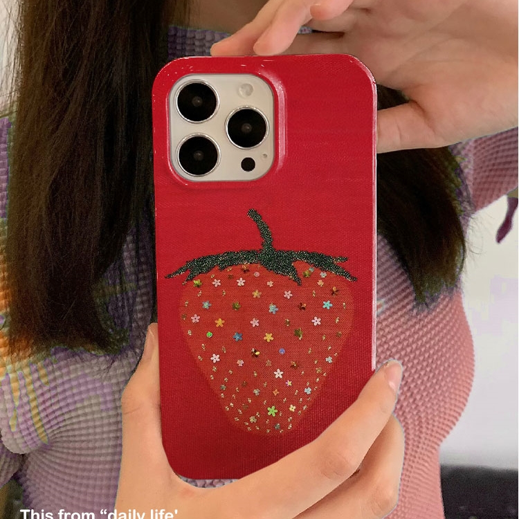 菲林古早草莓适用iPhone16promax苹果14小米15新款mate70华为p70nova13荣耀200手机壳opporeno13软壳vivox100