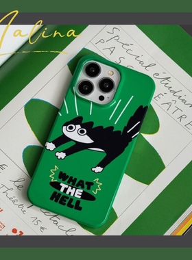 惊吓猫~绿色菲林壳适用华为mate40/30pro手机壳nova9/8/7硬壳p50p40苹果14菲林壳opporeno8小米13创意vivos15
