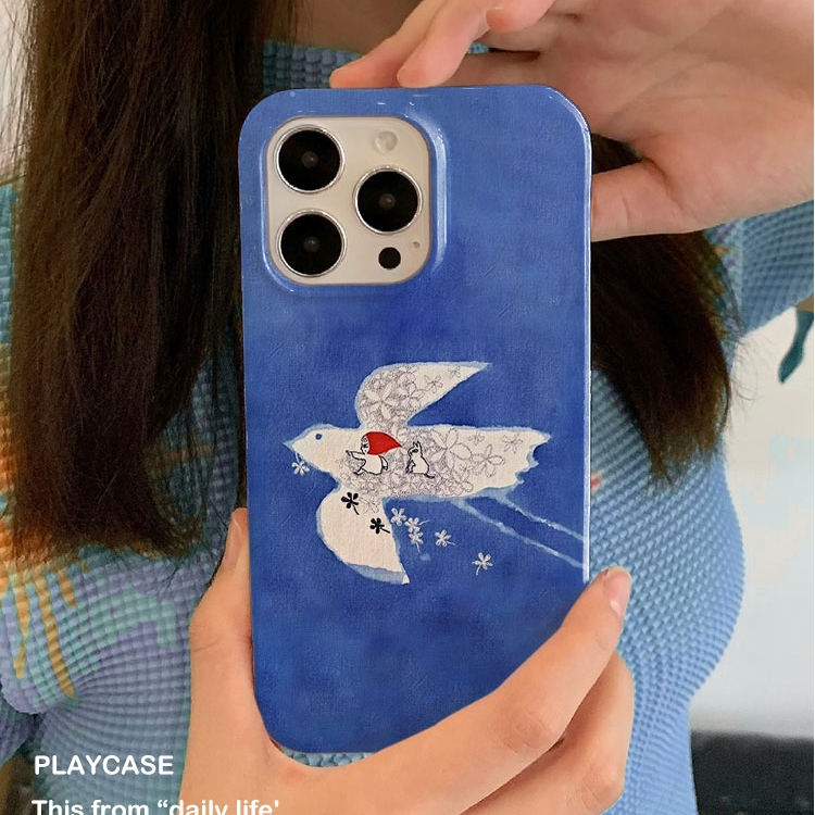 可爱碎花飞鸟适用iPhone16promax苹果14小米15新款mate70华为p80nova13荣耀200手机壳opporeno14软壳vivox100