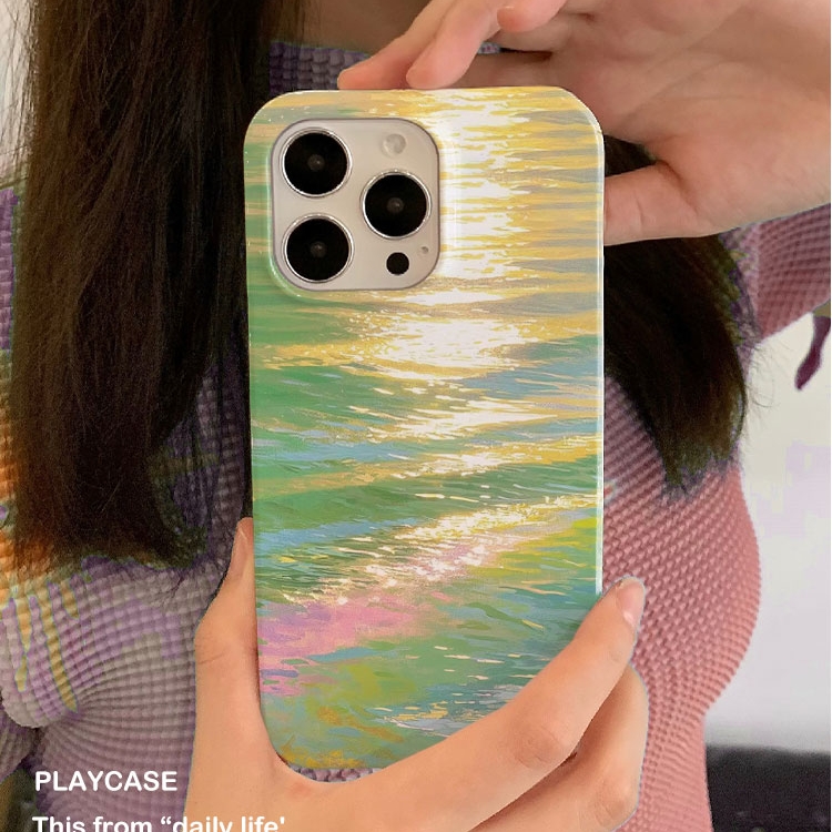 梦幻绿水波纹适用iPhone16promax苹果14小米15新款mate70华为p70nova13荣耀200手机壳opporeno14软壳vivox100