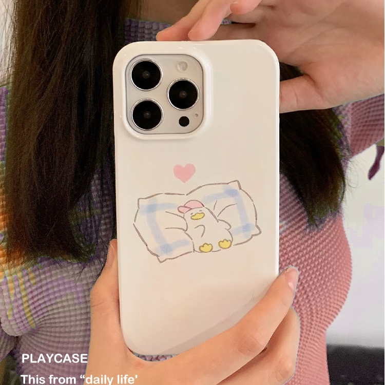可爱鸭适用oppoReno15/14手机壳FindX9/X8硬壳苹果17/16软壳小米17/15/14pro新款菲林壳华为p80/mate70手机壳
