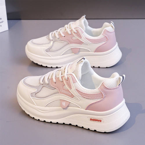 巨好看百搭运动鞋子女款2026新款春季透气减震轻便软底防滑老爹鞋