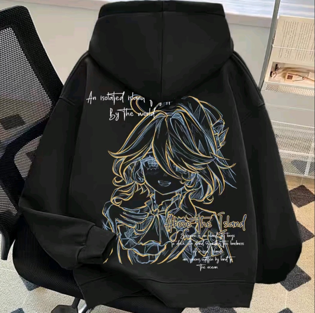 原神周边芙宁娜人物印花连帽卫衣男女加绒秋冬新款青少年显瘦外套,男装,卫衣,淘宝优惠券,粉丝福利购,淘宝优惠卷
