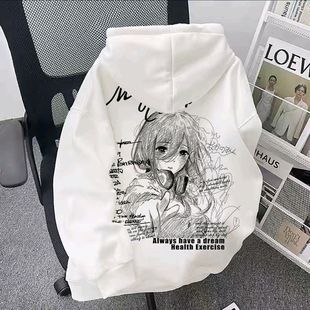 2025爆款动漫中野三玖印花连帽卫衣男女潮流情侣秋冬季加绒款上衣