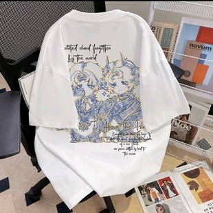 超自然行动组成员逍遥和零周边印花圆领T恤夏季印花二次元短袖衫