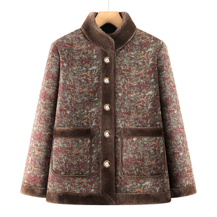 中老年人外套女奶奶冬装棉服60岁新款妈妈棉袄洋气女装老太太衣服