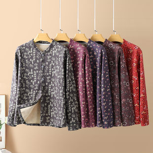 奶奶秋冬秋衣秋裤保暖套装女老太太毛衣加绒加厚内衣德绒针织开衫