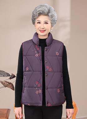 妈妈装加绒加厚棉衣背心
