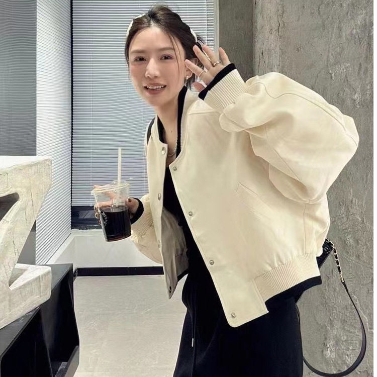 外贸春秋棒球服女新款学院风韩版宽松个性帅气夹克外套开衫上衣