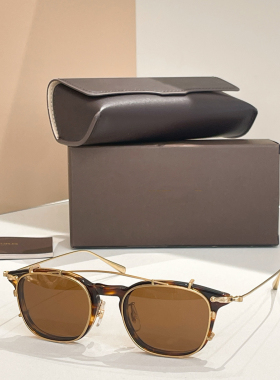 日系复古方圆两用挂夹片太阳镜