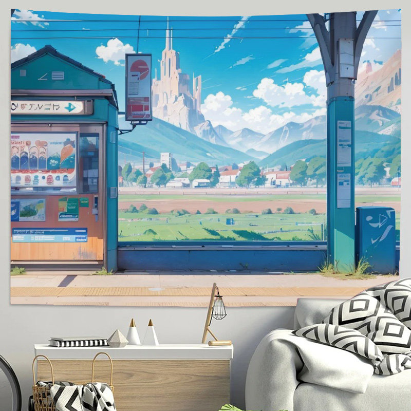 治愈风励志文艺青年墙布背景布卧室房间墙壁装饰布风景画布出租房工作